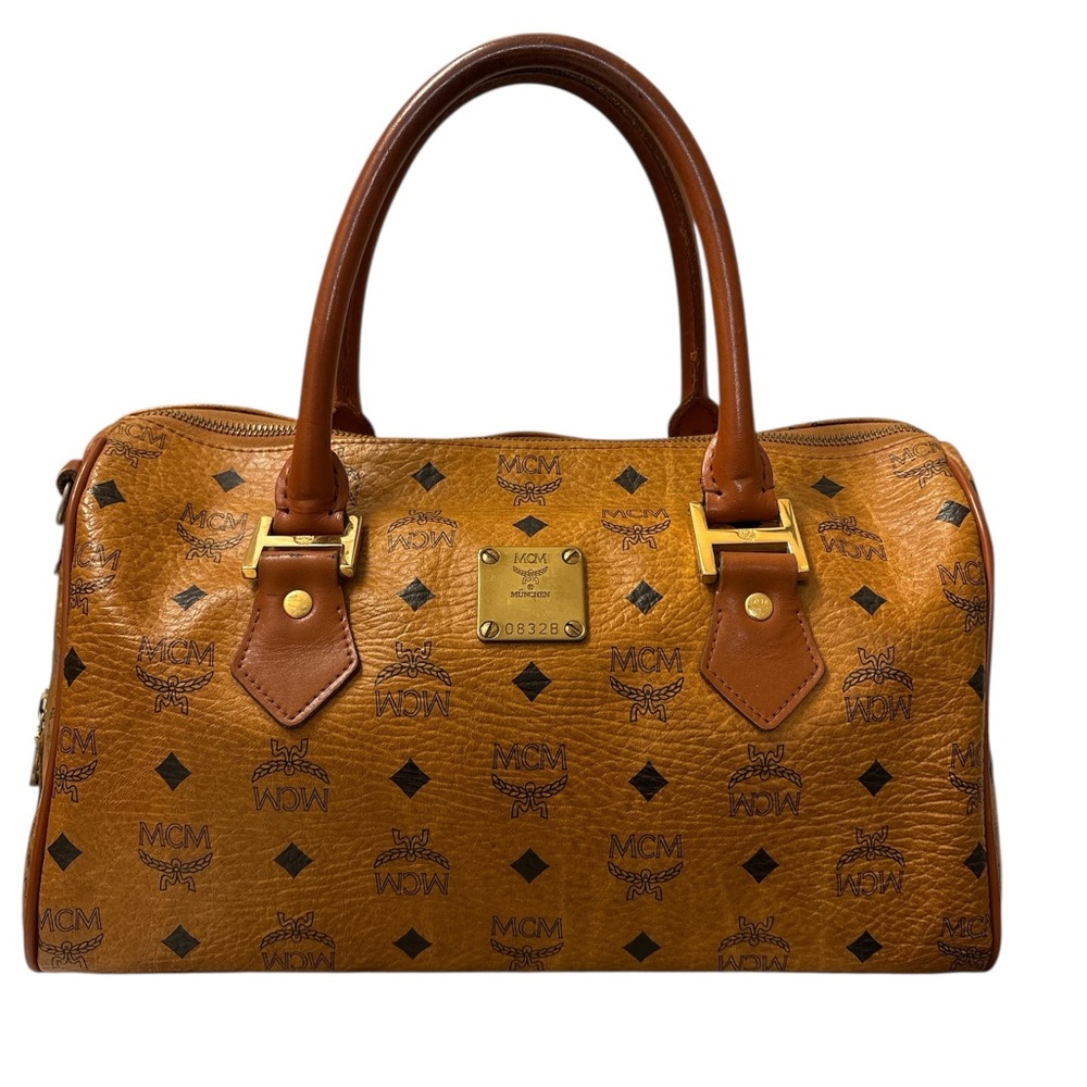 💥Authentic Vintage MCM German Cognac Boston Bag EUC💥